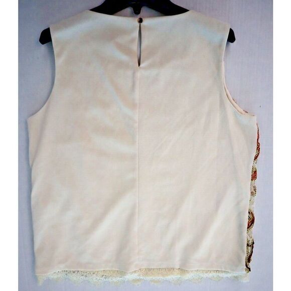 Thalia Sodi 12208 Women's Sz Small Iced Ivory Embroidered Lace Sleeveless Top - Picture 8 of 9